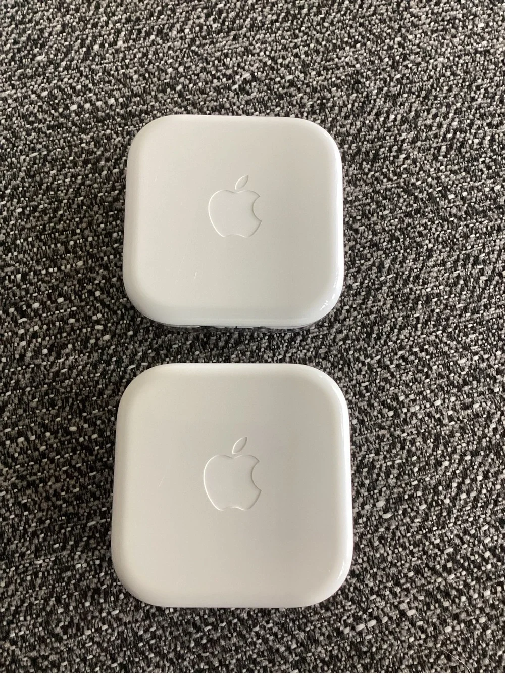 TWO Apple iPhone Wired Earbuds with Stereo Plugs + Apple Stickers - New!
